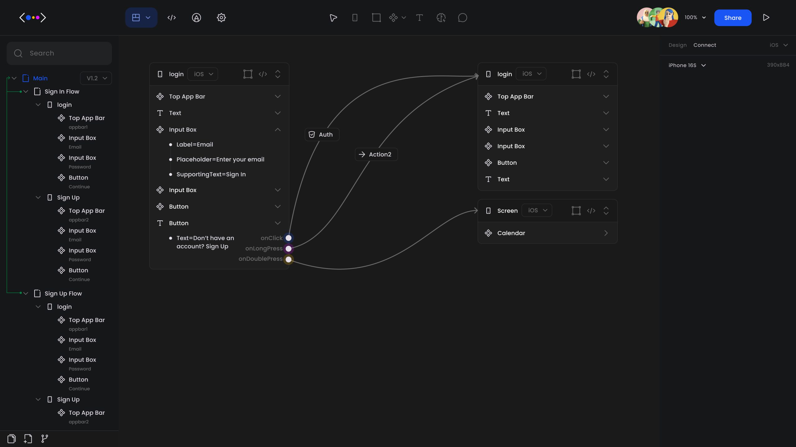 Altios concept screen showing the unified workspace